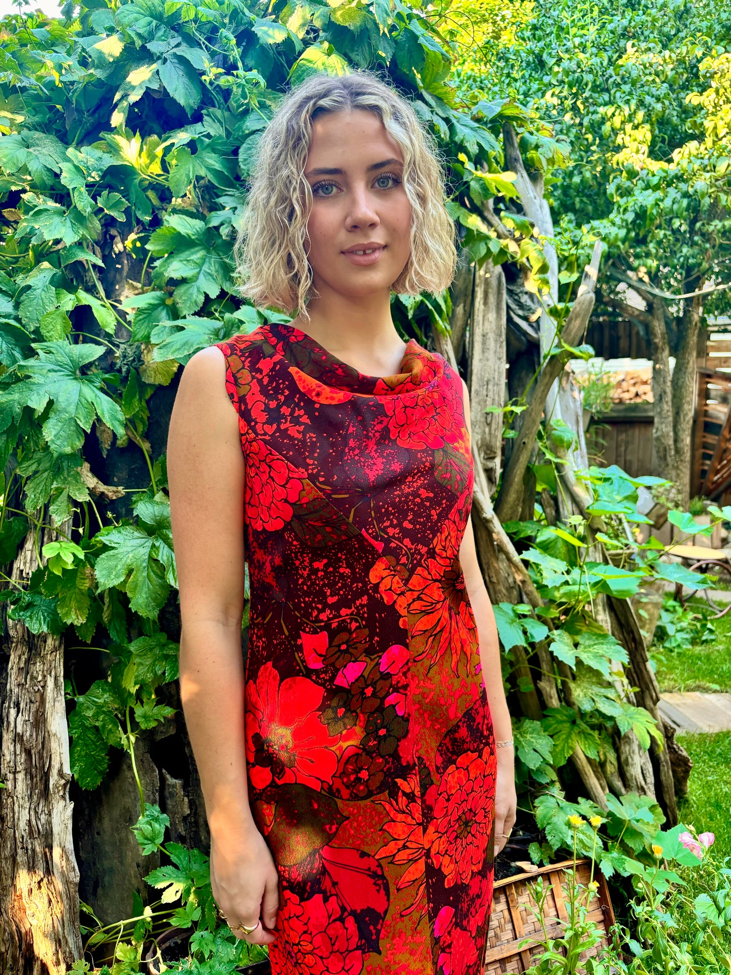 Red Hawaiian Floral Dress