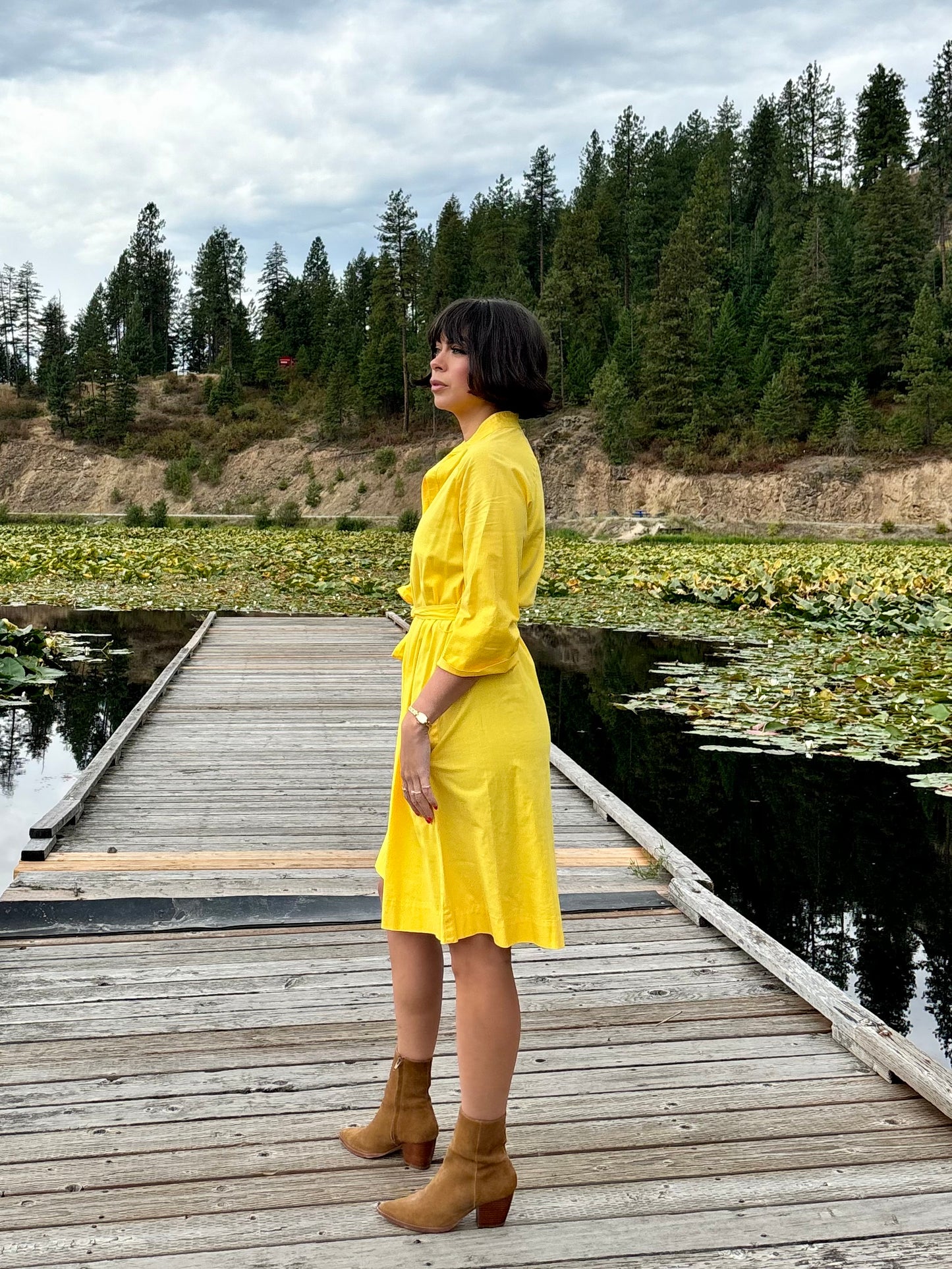 Vintage 70’s Yellow Tie Dress