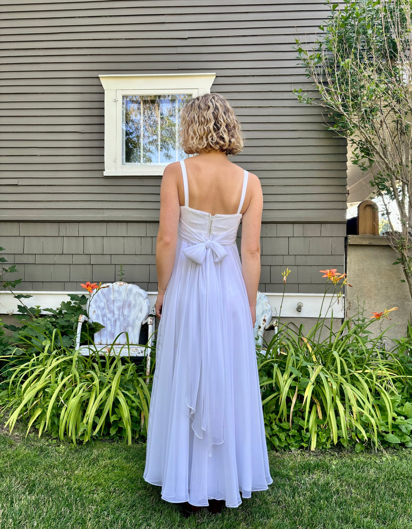 White Chiffon Bridal Dress
