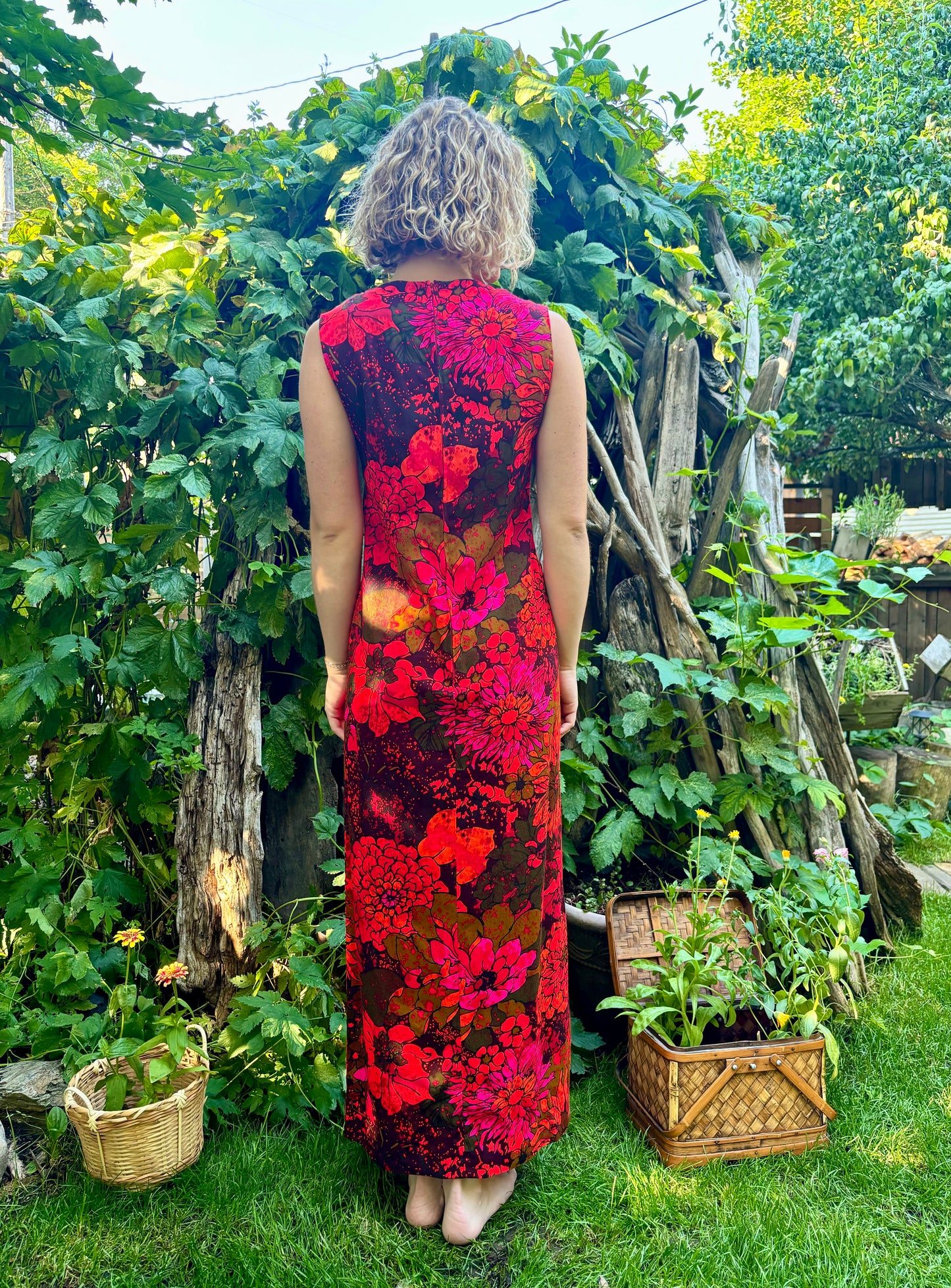 Red Hawaiian Floral Dress
