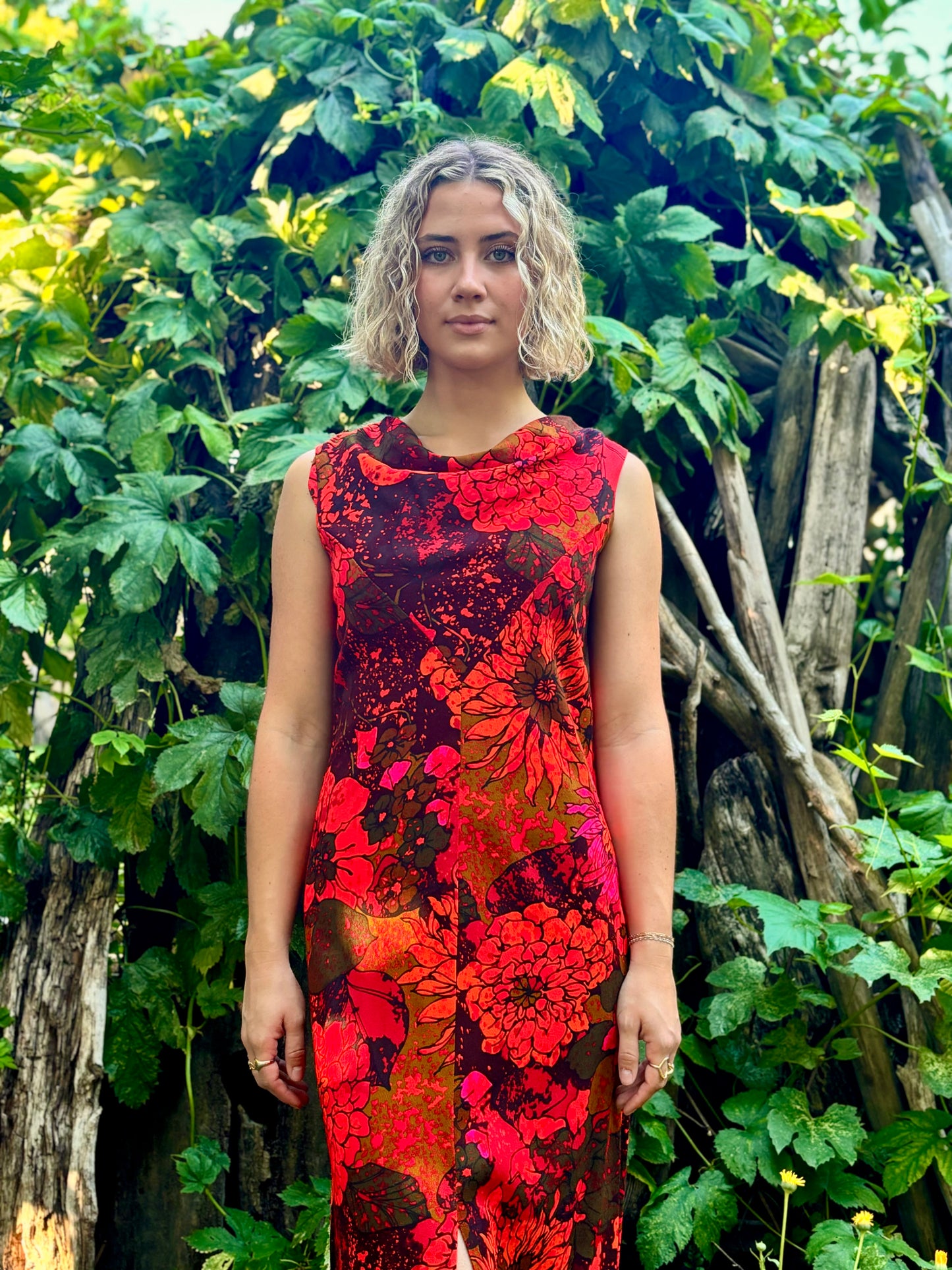 Red Hawaiian Floral Dress