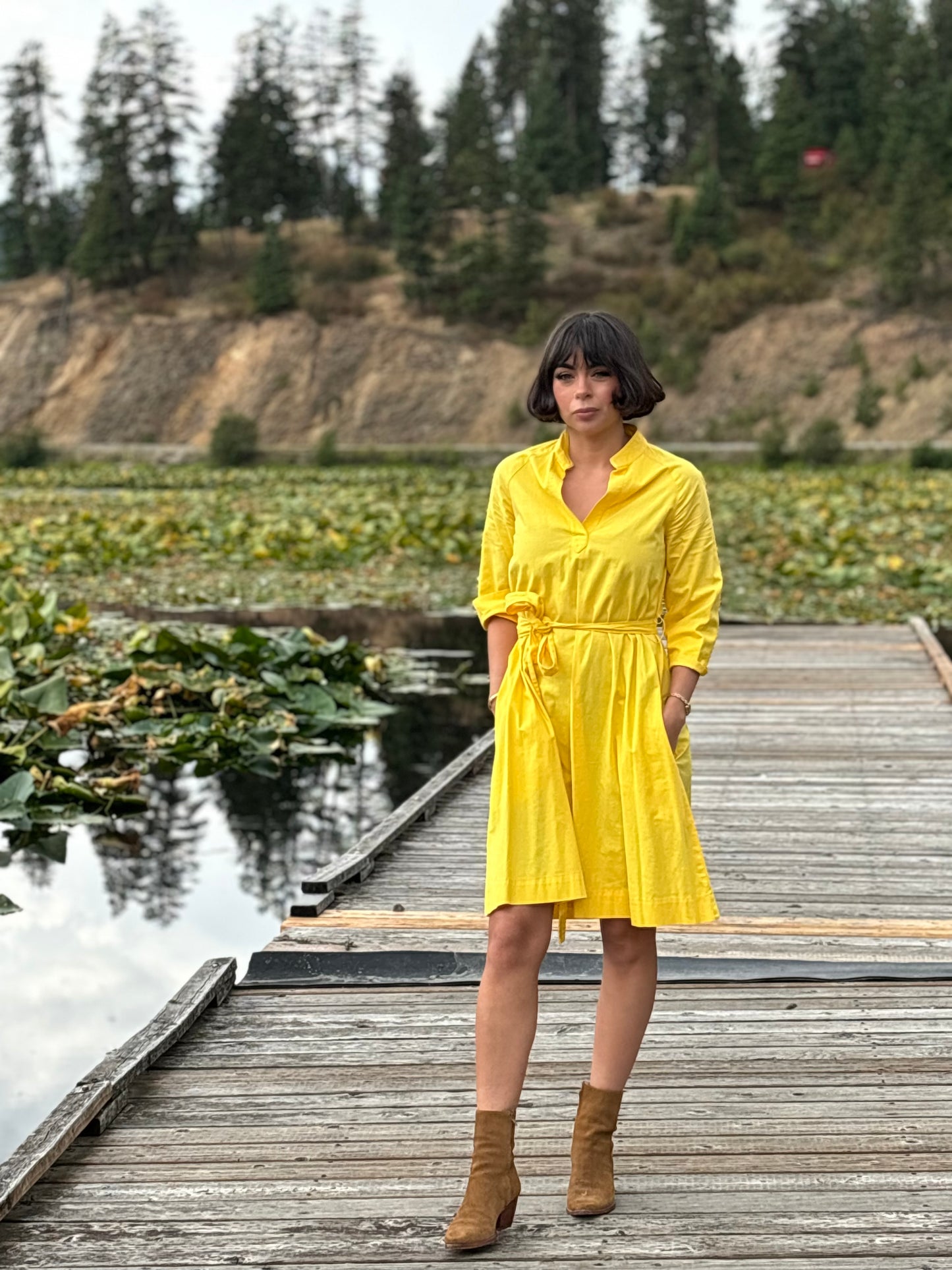 Vintage 70’s Yellow Tie Dress