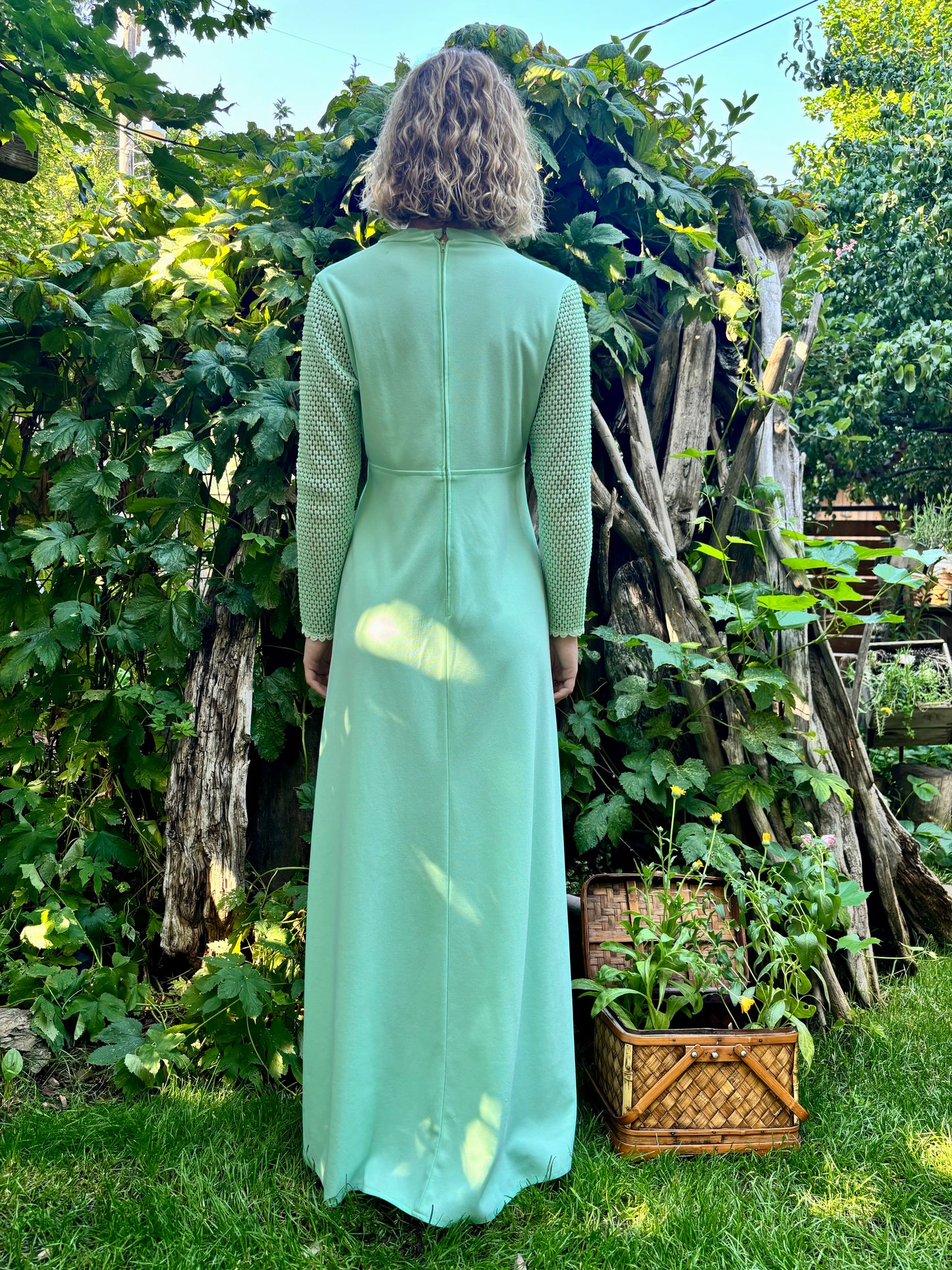 70’s Vintage Seafoam Green Dress