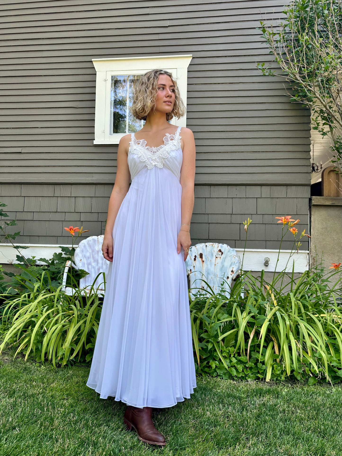 White Chiffon Bridal Dress