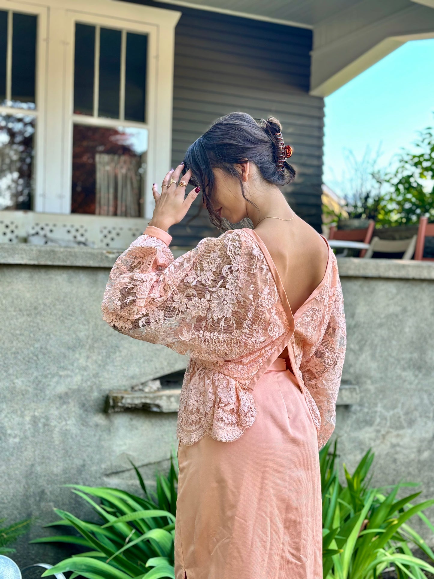 Floral Lace Top & Skirt Set