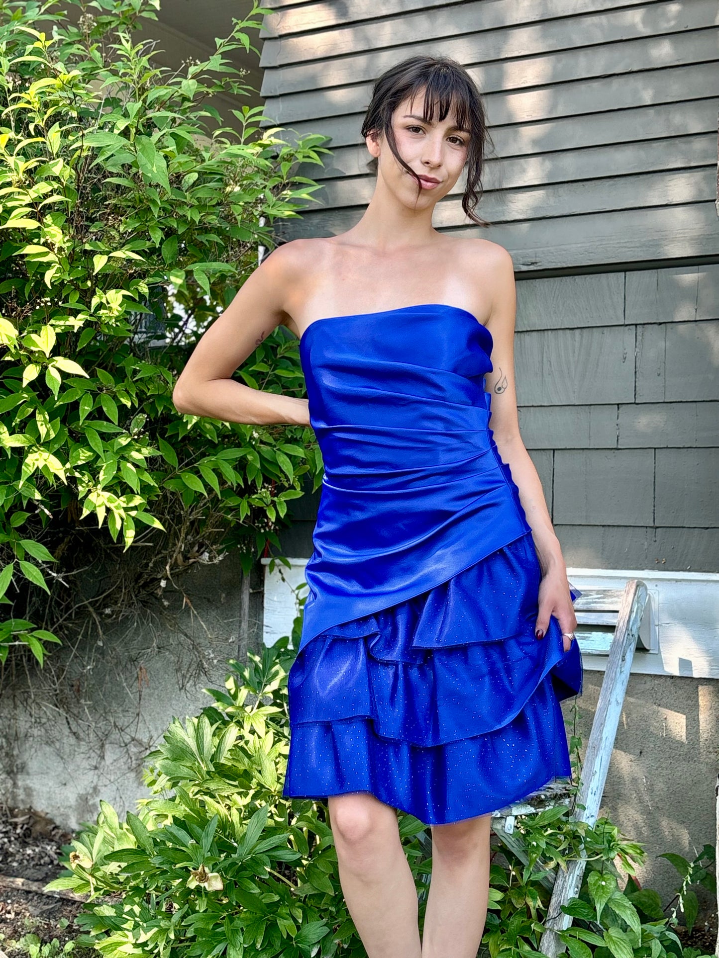 Blue Ruffle Party Dress