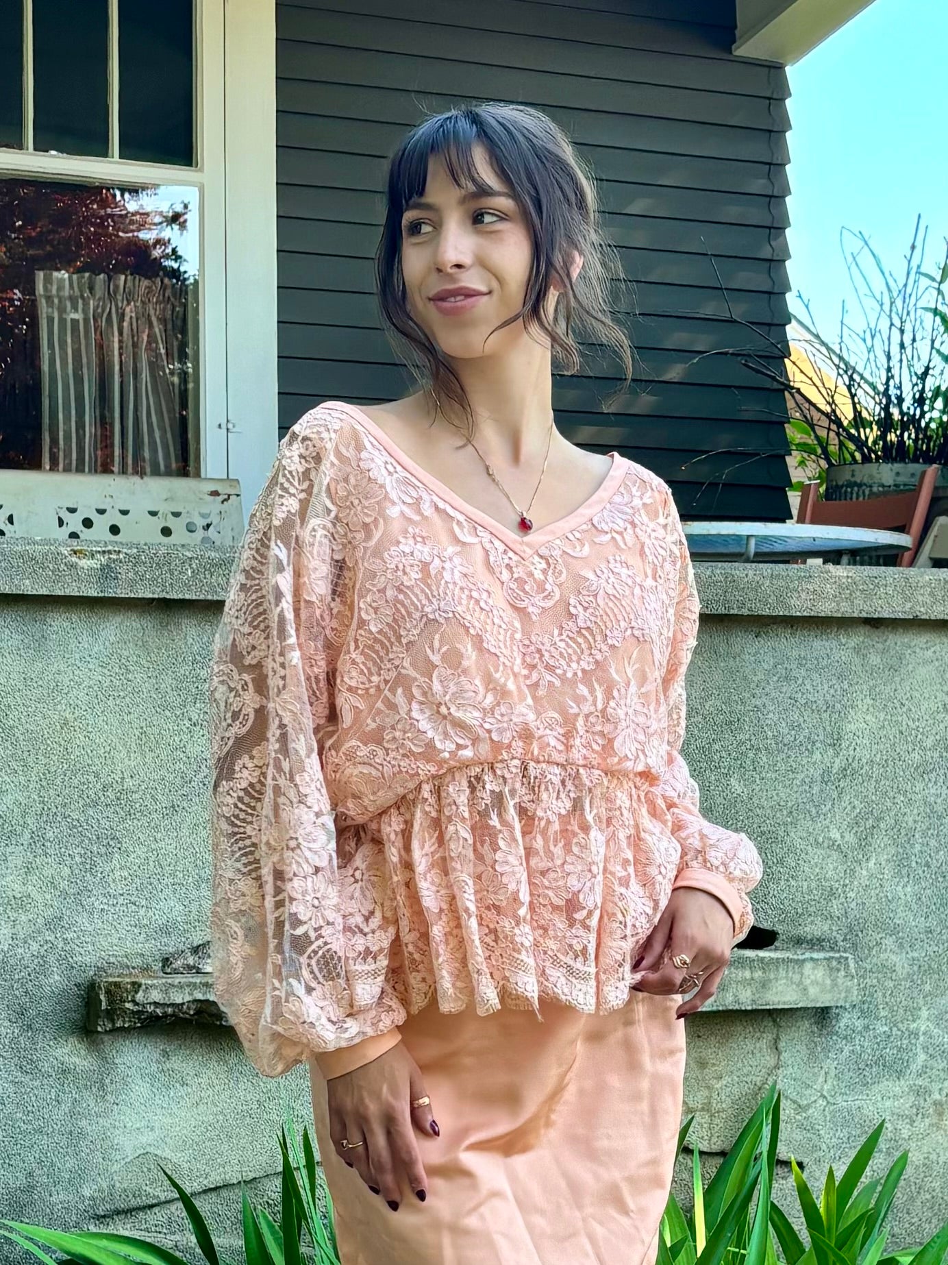 Floral Lace Top & Skirt Set