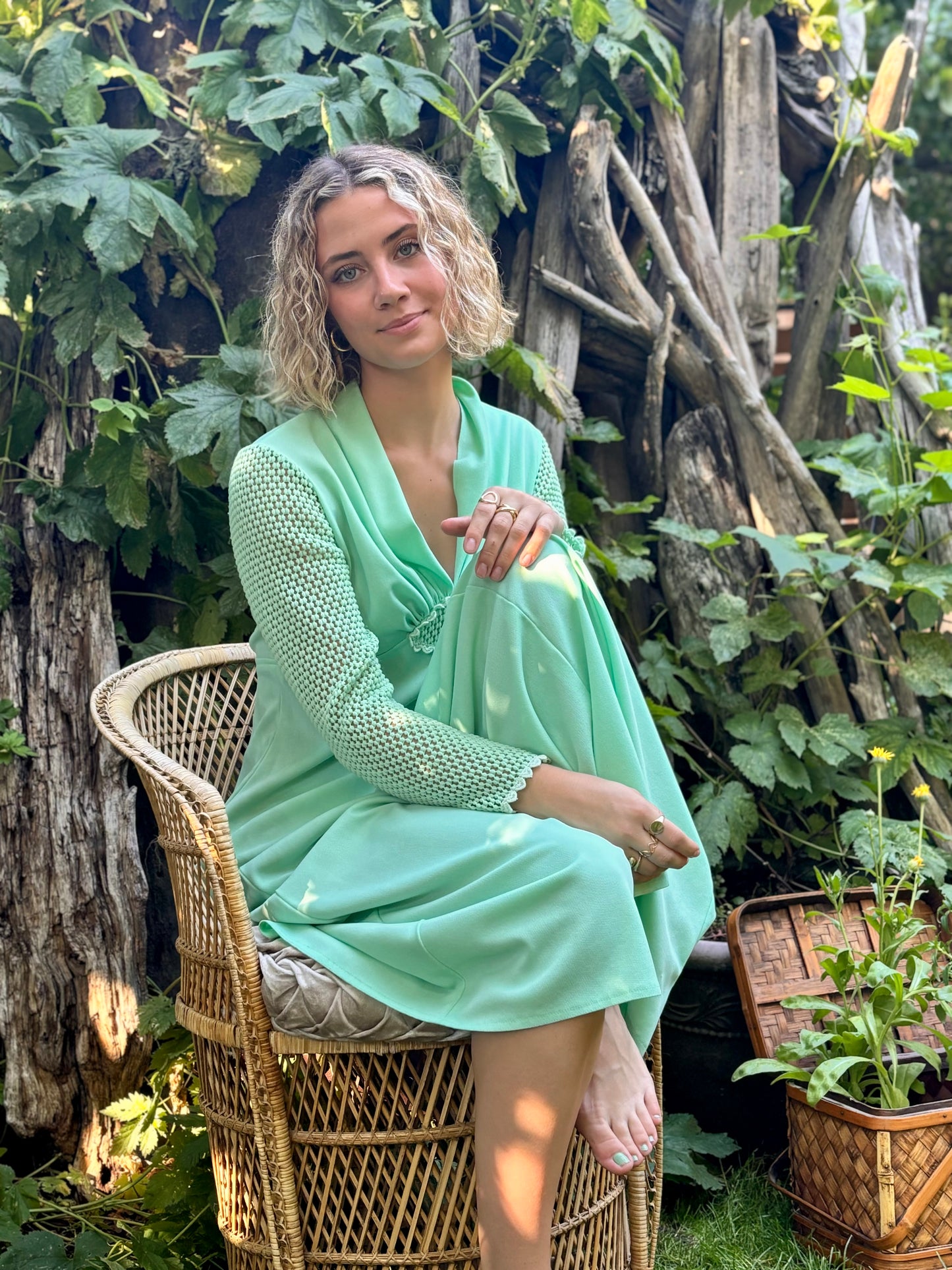 70’s Vintage Seafoam Green Dress