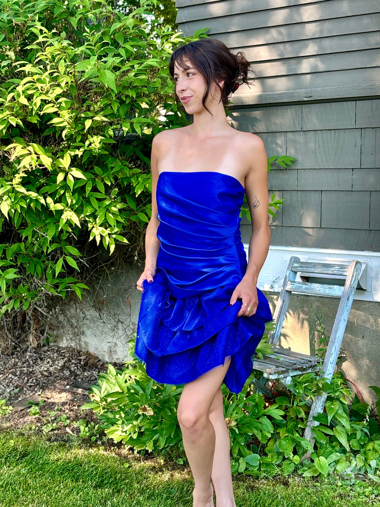 Blue Ruffle Party Dress