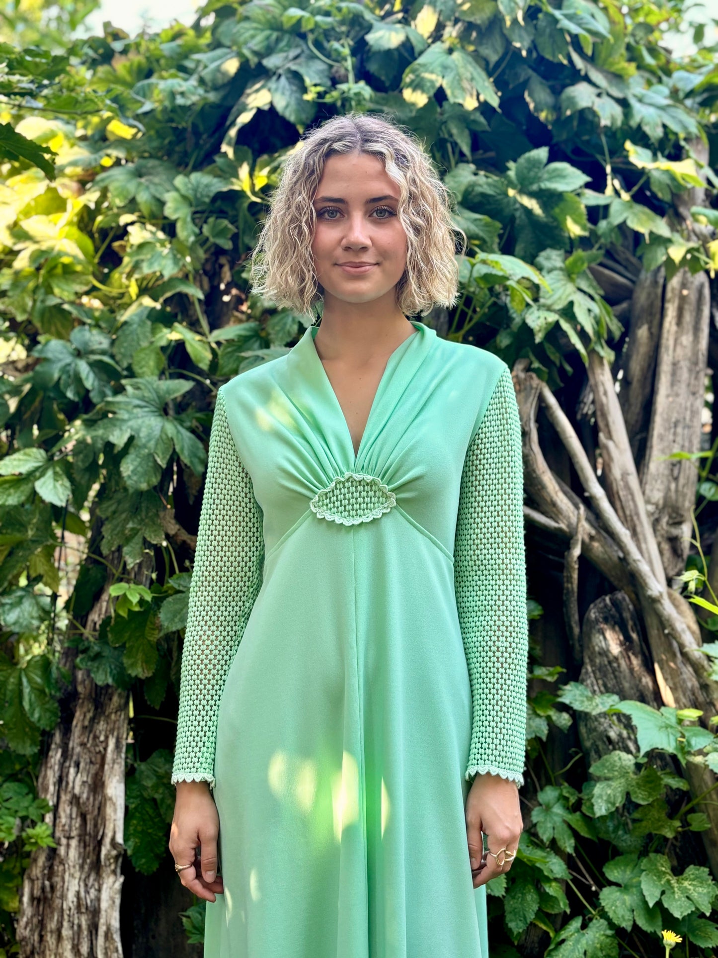 70’s Vintage Seafoam Green Dress