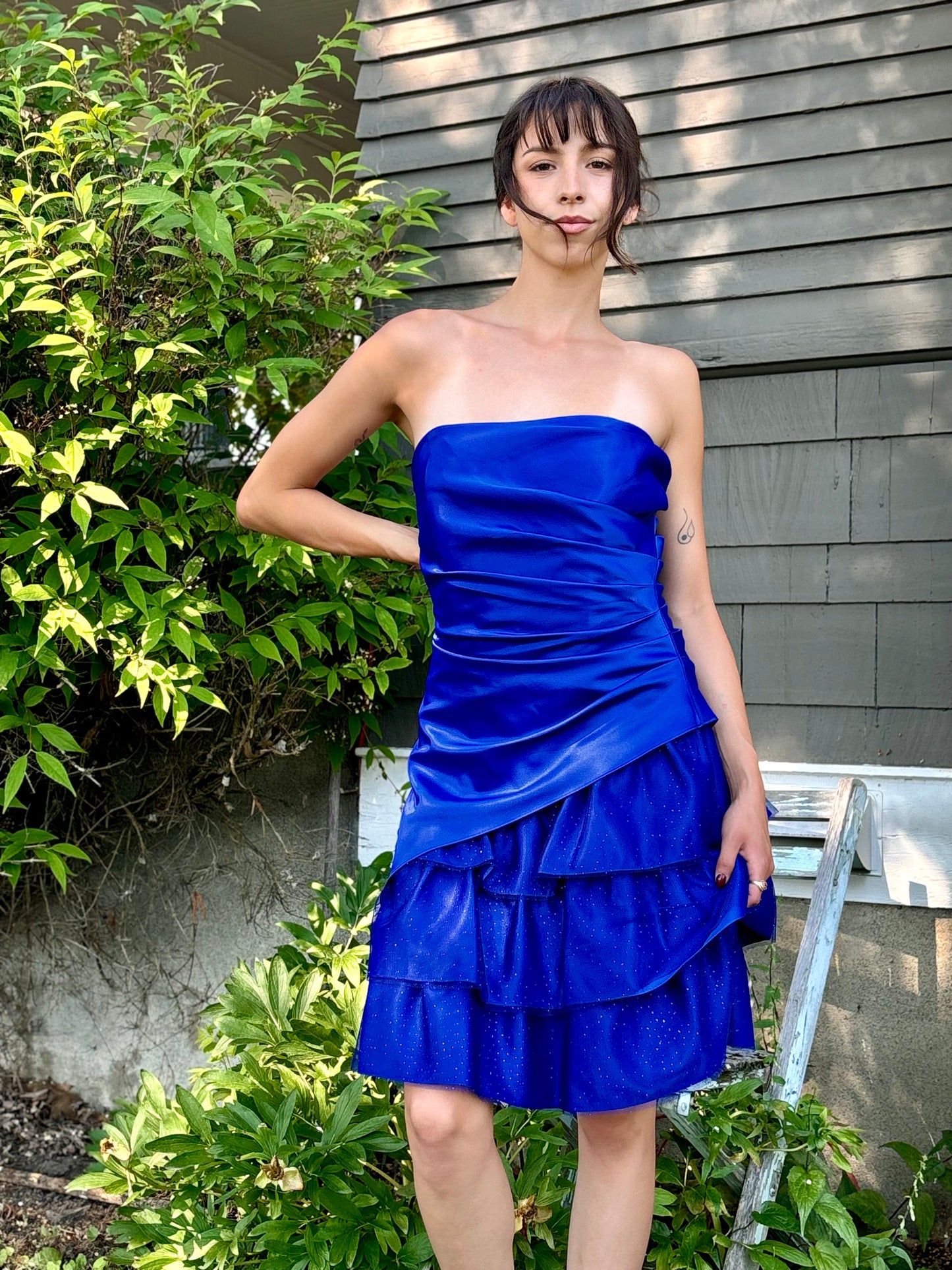 Blue Ruffle Party Dress
