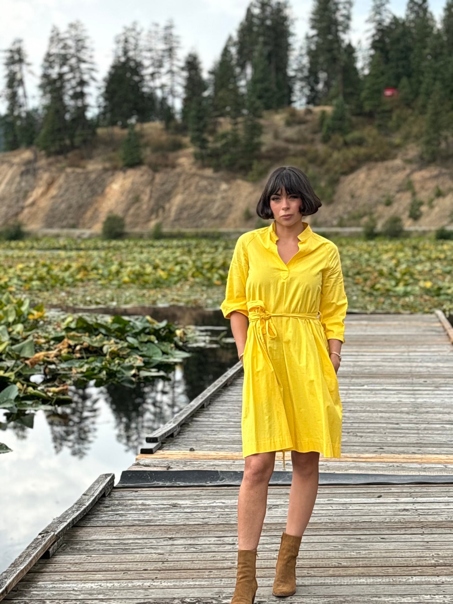 Vintage 70’s Yellow Tie Dress