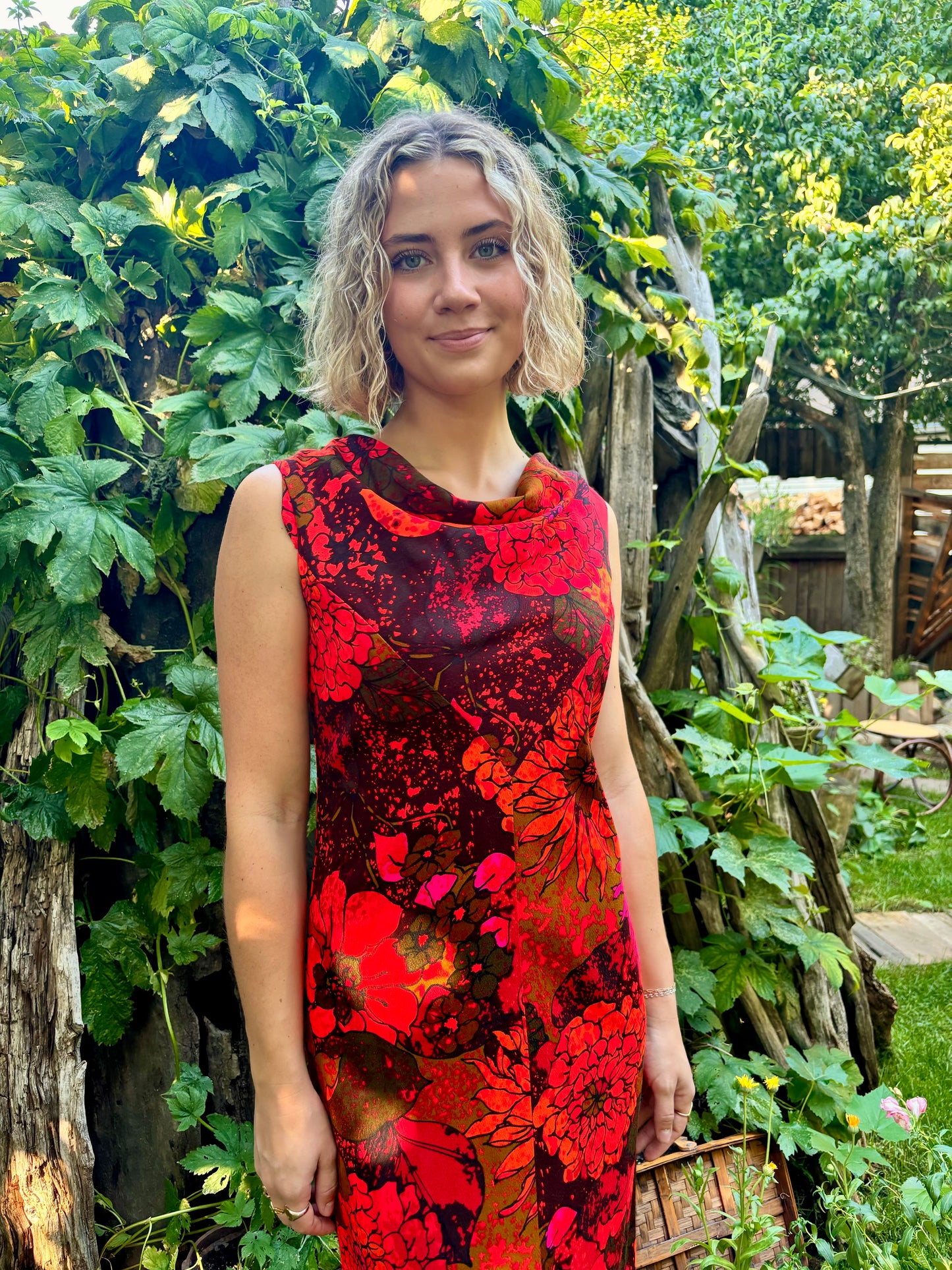 Red Hawaiian Floral Dress