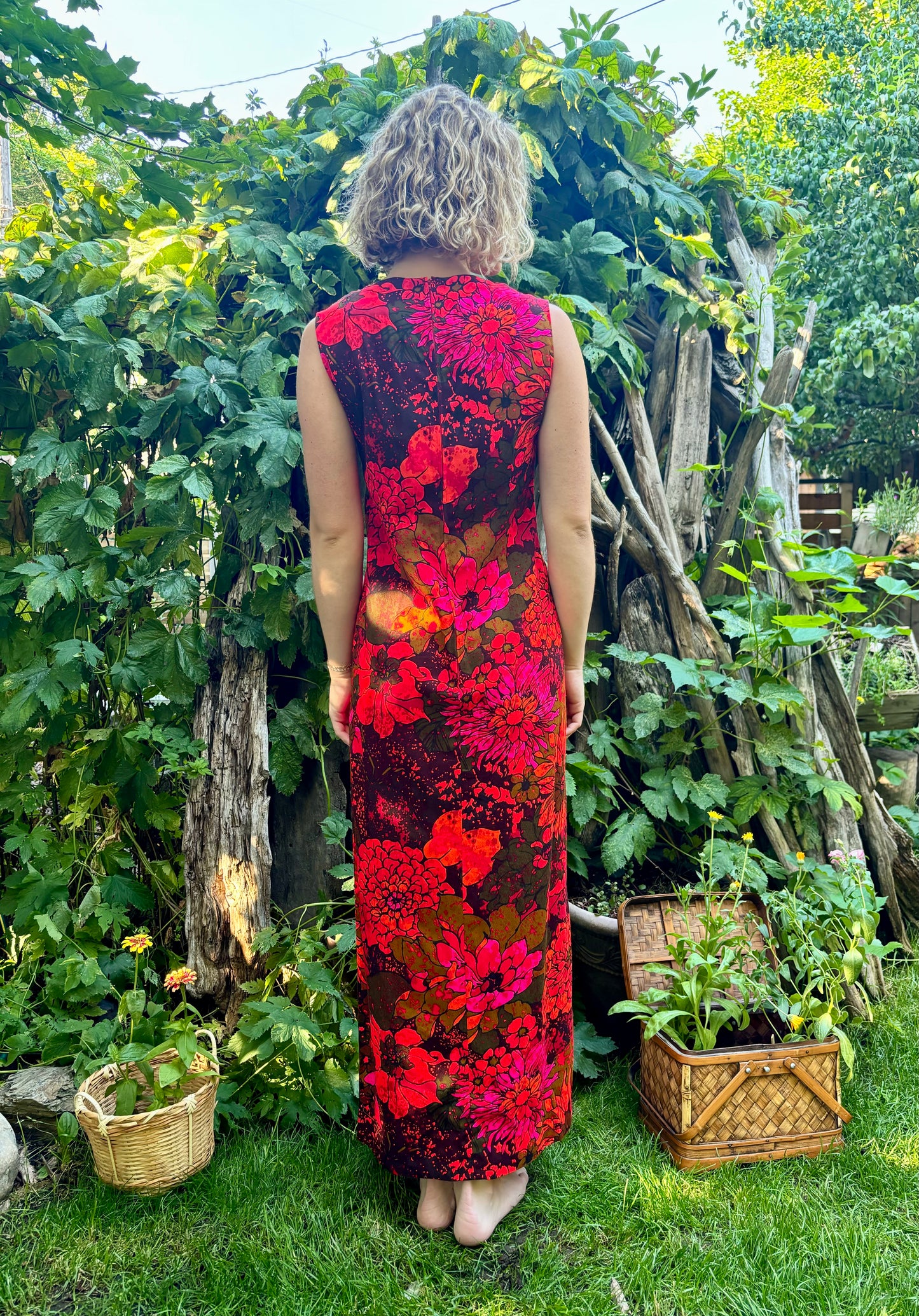 Red Hawaiian Floral Dress