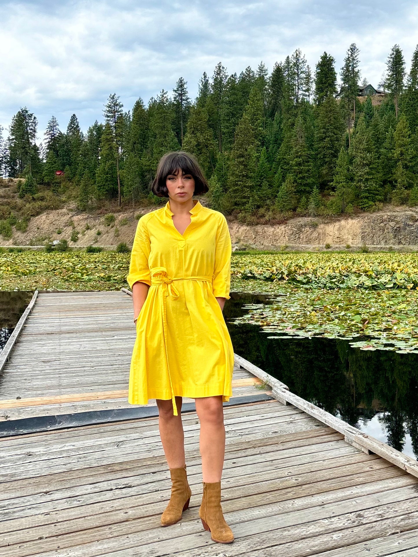 Vintage 70’s Yellow Tie Dress
