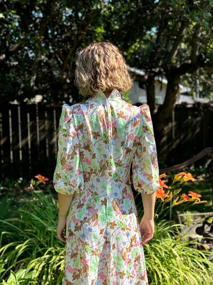 70’s Vintage Vibrant Floral Garden Dress